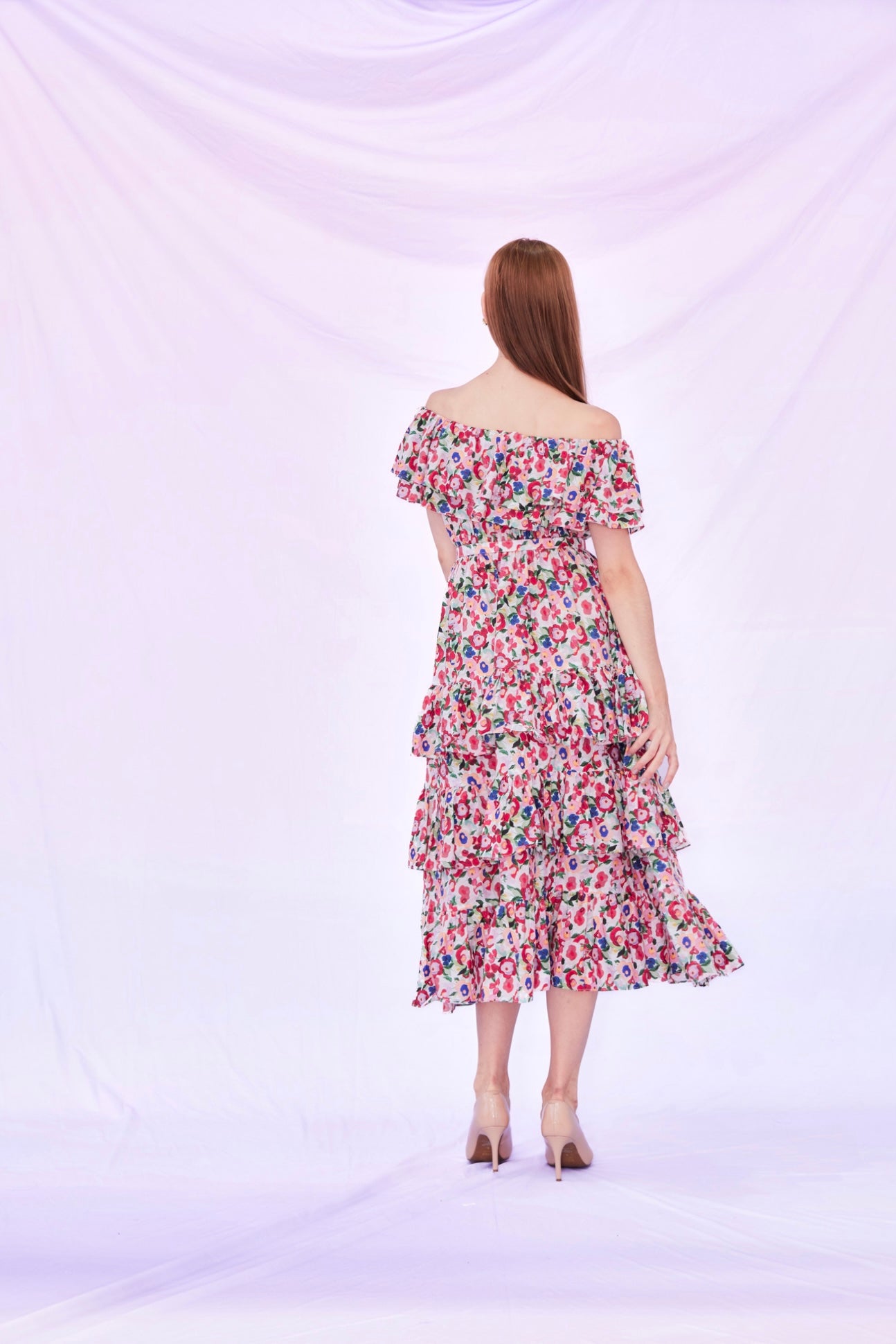 Francisca Tier Dress Red Floral