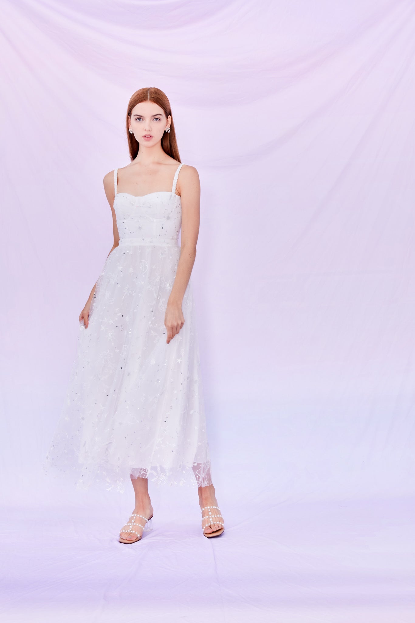 Francisca White Sequin Long Dress