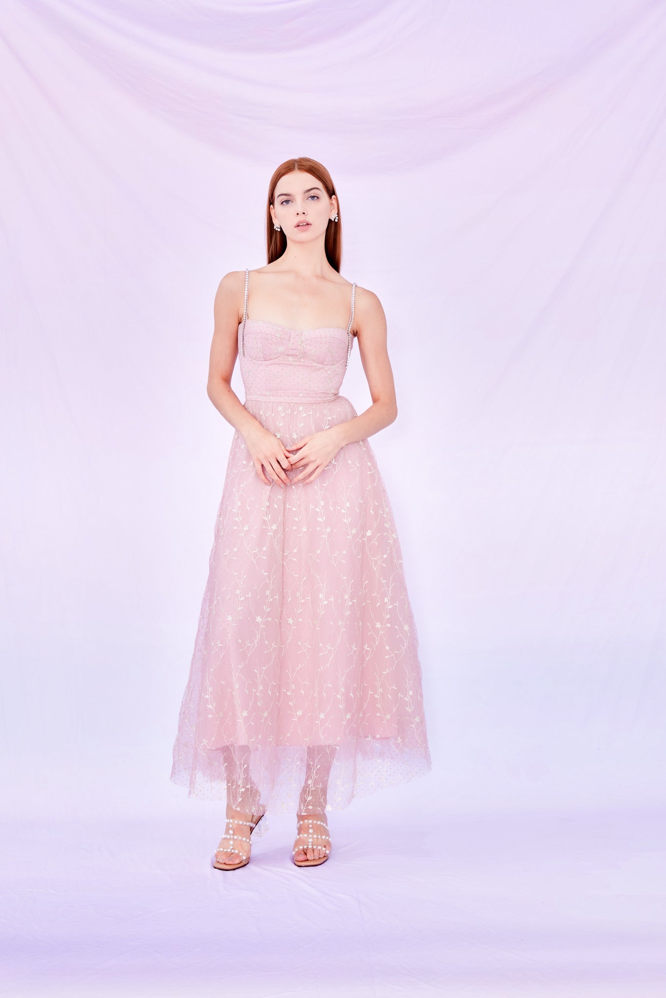 Francisca Rose Pink Sequins Long Dress