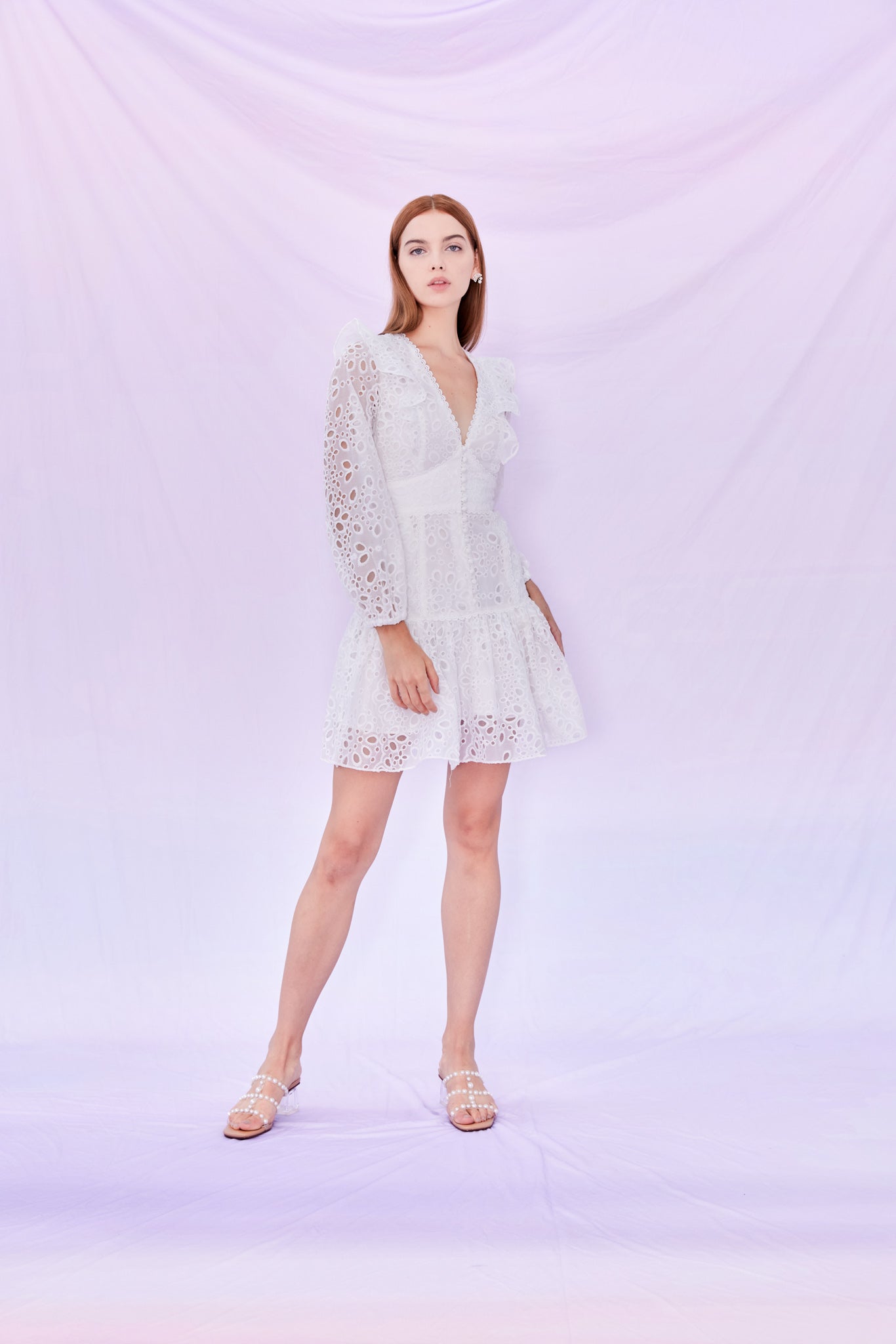 Emme White Embroidered Dress